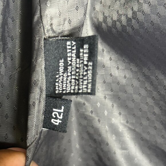 Apollo King Grey Blazer Coat Jacket Vest 2 Piece Suit Men Formal 42L Pinstripe - Picture 6 of 16